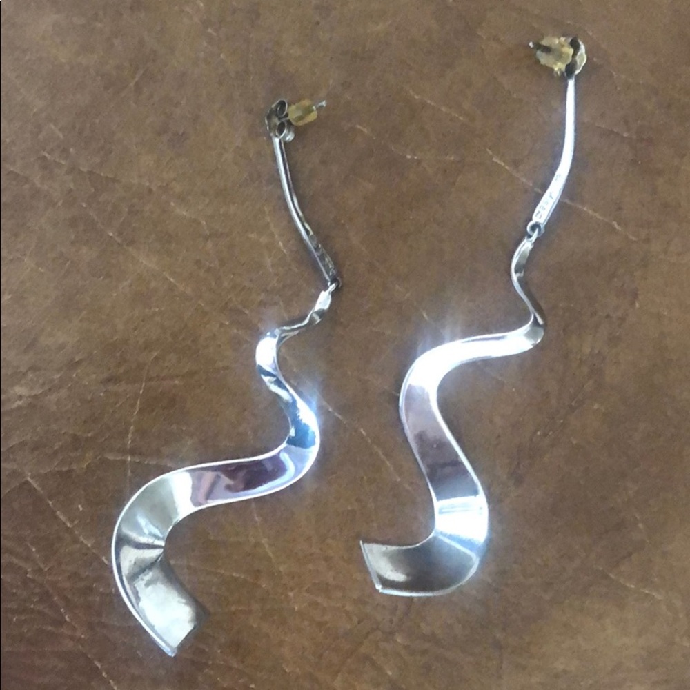 Sterling Silver Drop Earrings - Picture 2 of 3